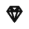 Czarny geometryczny romb o kanciastych liniach na jasnoszarym tle. Linie wewnątrz rombu tworzą abstrakcyjny, symetryczny wzór przypominający stylizowaną twarz zwierzęcia.